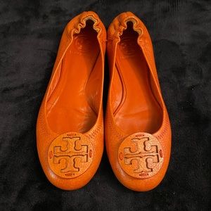 Tory Burch ballet flats in burnt orange
